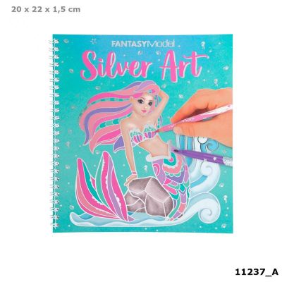 Image 1 of Fantasy Model Colouring Book Silver Art  (£7.99)