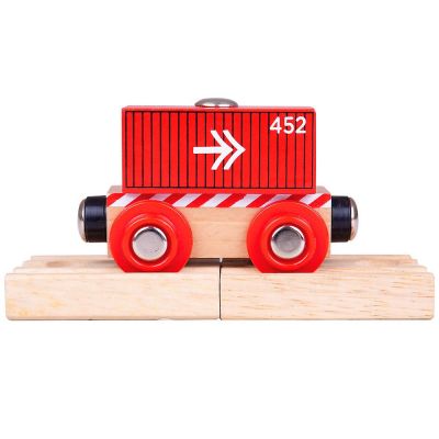 Bigjigs Rail Wooden Container Wagon (Red) - Train Carriage (£4.99)