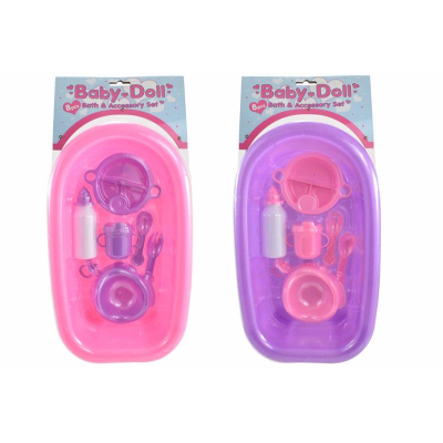 Bath and Accessory Set Pink - 8 Pieces (£7.99)