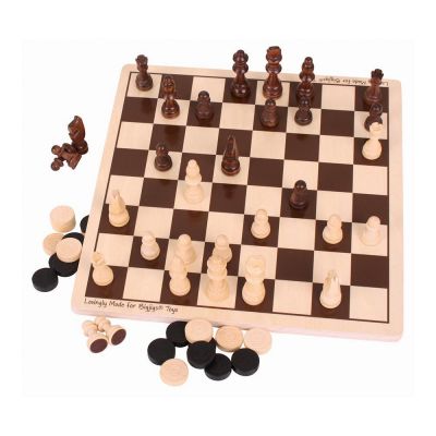 Image 3 of Draughts and Chess Set - Bigjigs (£12.99)
