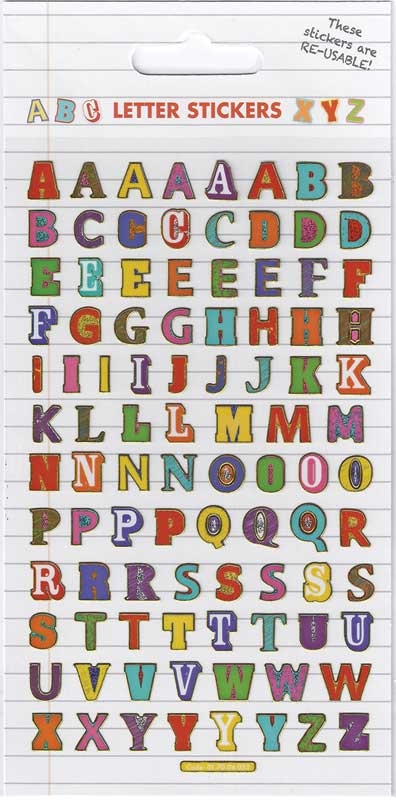 Colourful Letters Stickers (£1.25)