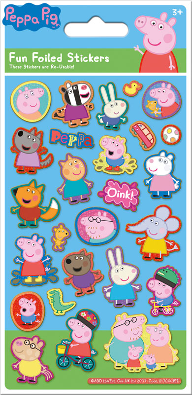 PEPPA PIG BLUE FOIL STICKERS (£1.25)